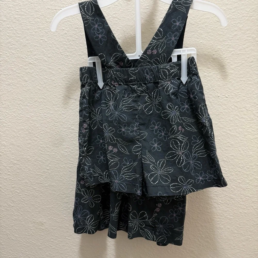 Toddler Girl Carter's 2-Piece Floral Tank & Short Set-4/4A black print NWOT